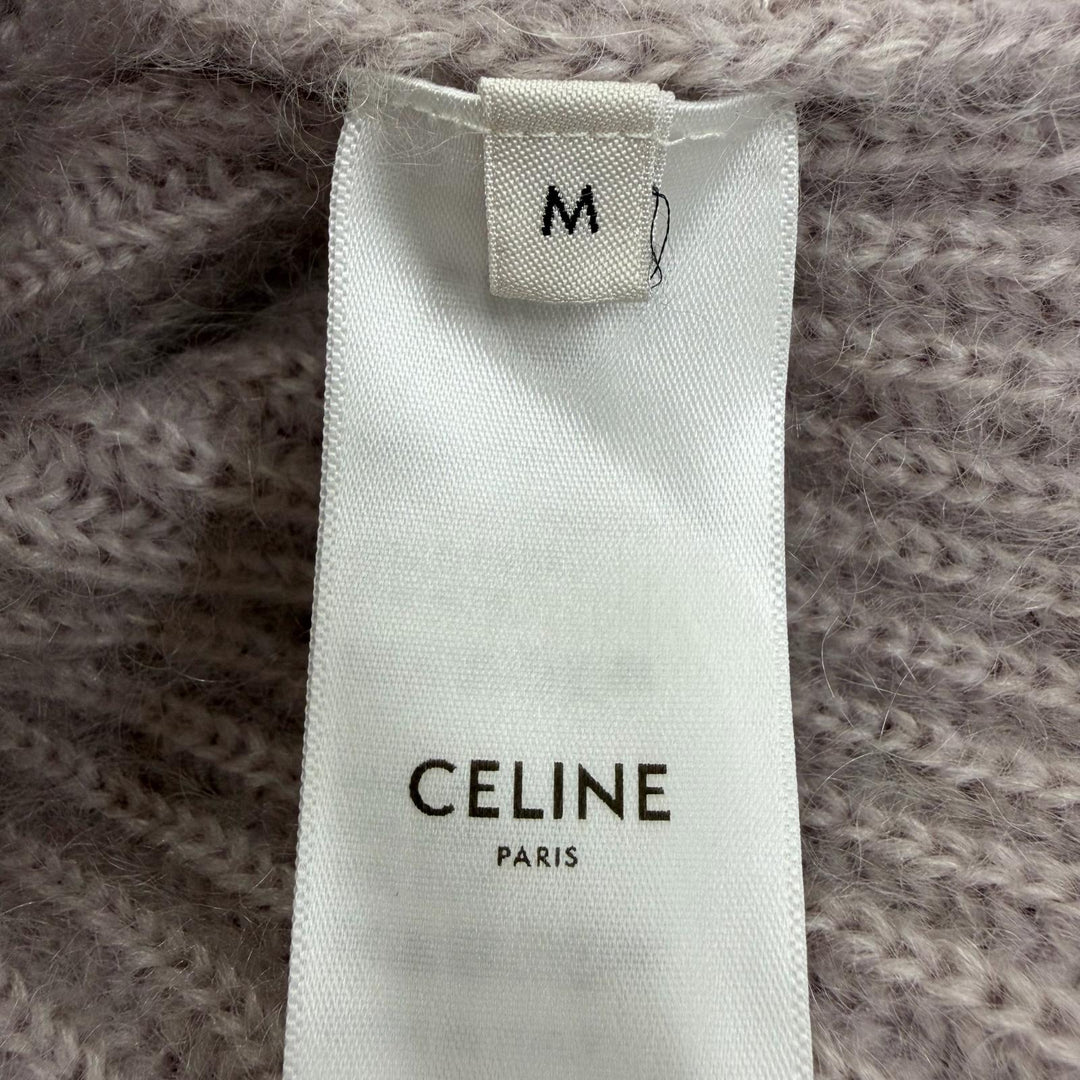 Excellent CELINE cardigan Short Sleeve Knit purple mohair Women M 2A60X377N