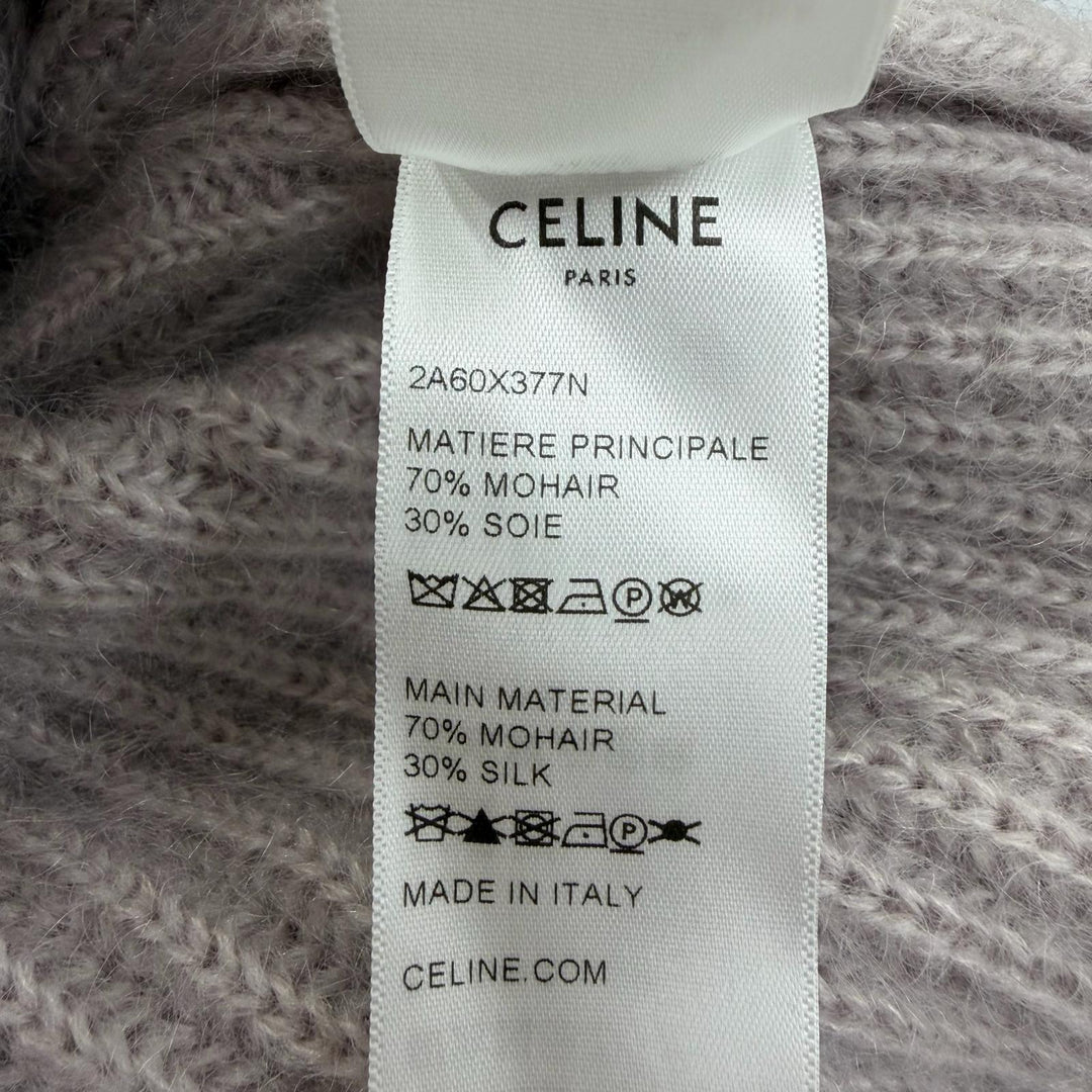 Excellent CELINE cardigan Short Sleeve Knit purple mohair Women M 2A60X377N