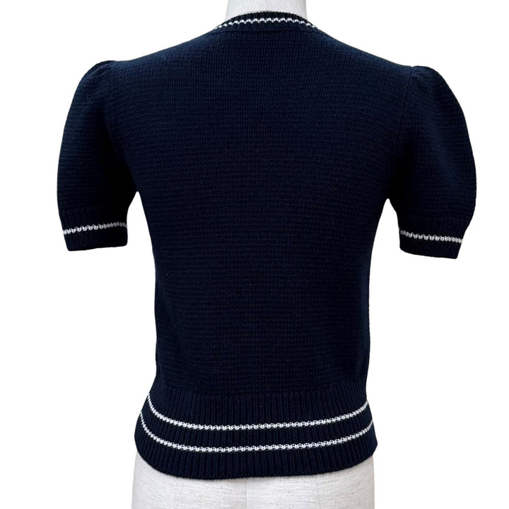 Excellent Christian Dior Short sleeve knit Logo design wool 38 224S09AM308