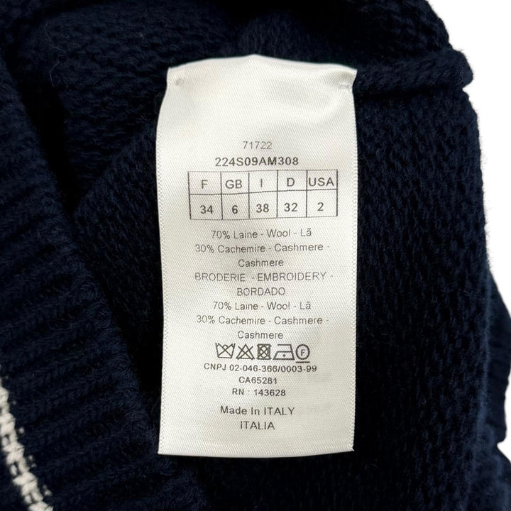 Excellent Christian Dior Short sleeve knit Logo design wool 38 224S09AM308