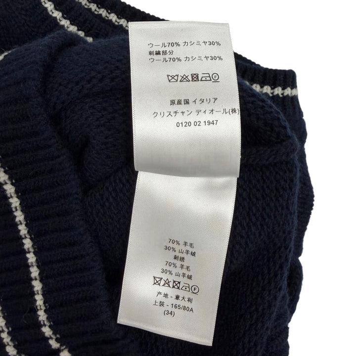 Excellent Christian Dior Short sleeve knit Logo design wool 38 224S09AM308