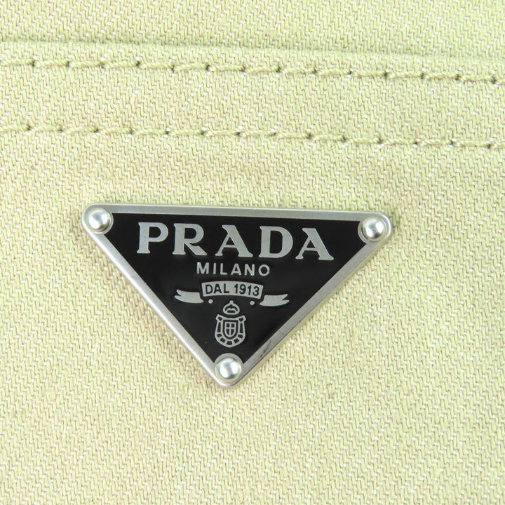 Great PRADA Denim pants Triangle logo, 5 pockets, button fly beige 32 GEP374