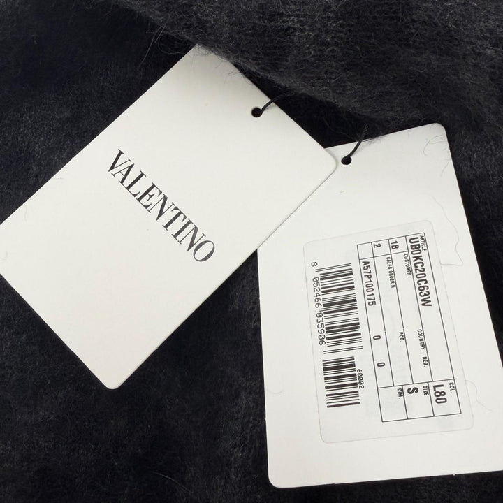 Pristine VALENTINO Best Leopard Pattern V-Neck Knit black mohair