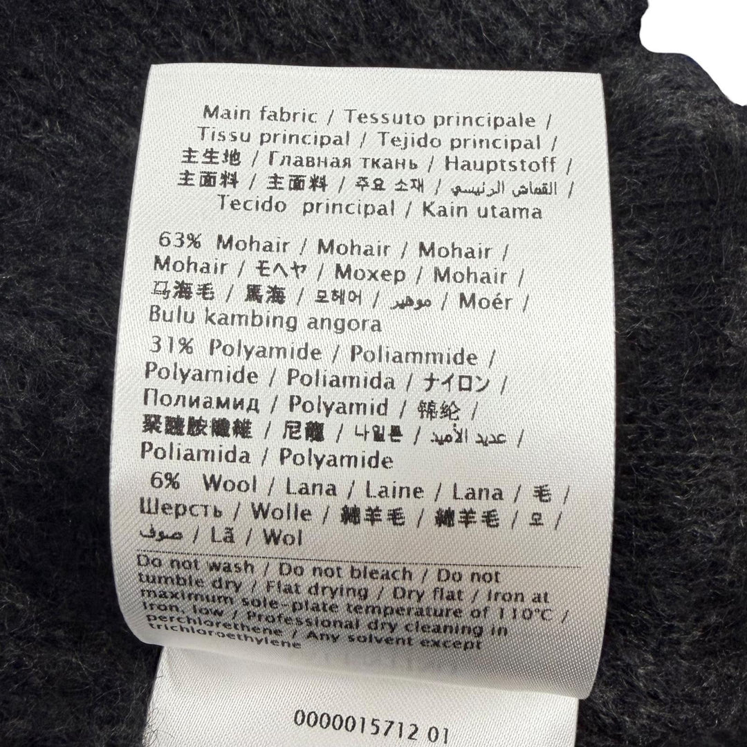 Pristine VALENTINO Best Leopard Pattern V-Neck Knit black mohair