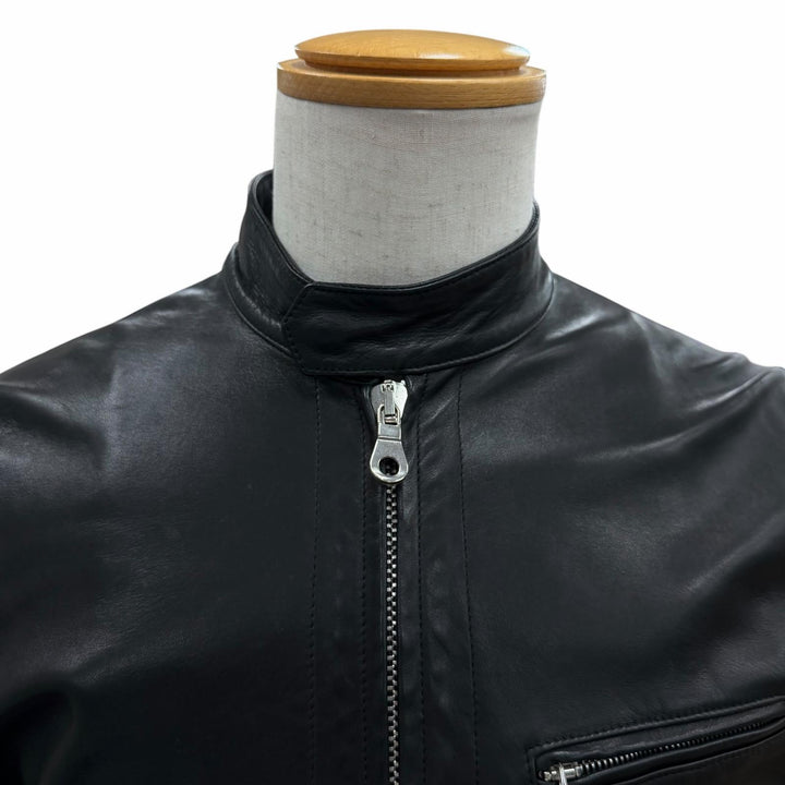 Great CINQUAΝΤΑ Leather jacket black Sheep leather mens 48 H-502