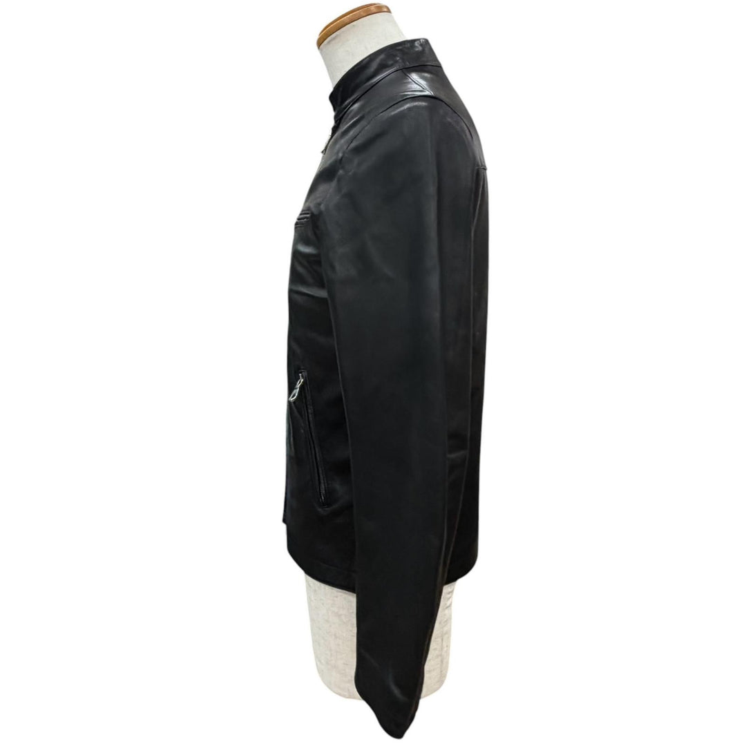 Great CINQUAΝΤΑ Leather jacket black Sheep leather mens 48 H-502