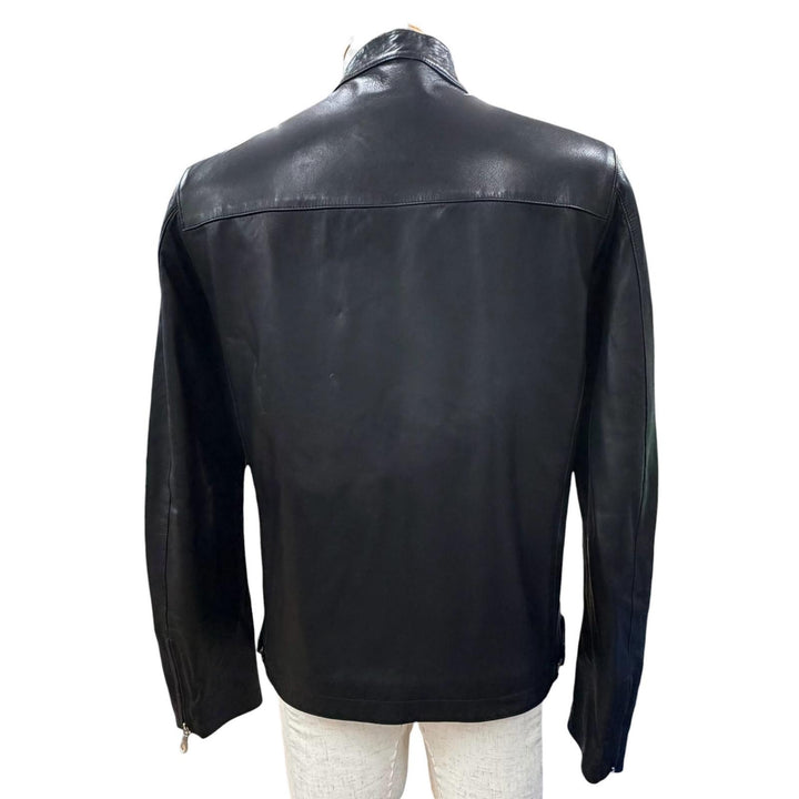 Great CINQUAΝΤΑ Leather jacket black Sheep leather mens 48 H-502