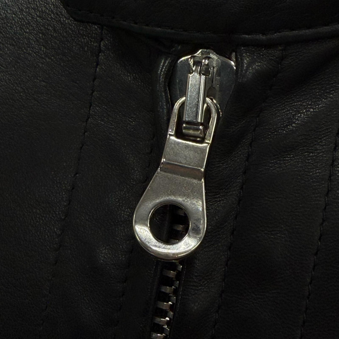 Great CINQUAΝΤΑ Leather jacket black Sheep leather mens 48 H-502