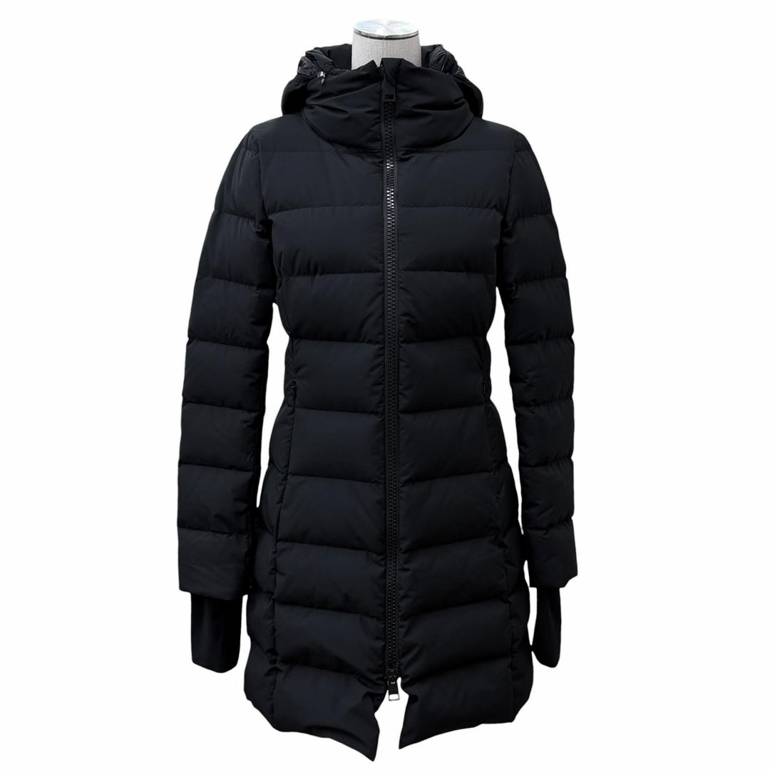 Excellent Herno down coat Laminar Hooded Logo ZIP black polyester 38 PI080DL