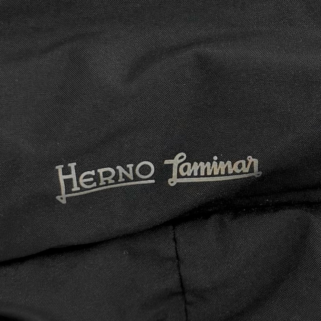 Excellent Herno down coat Laminar Hooded Logo ZIP black polyester 38 PI080DL