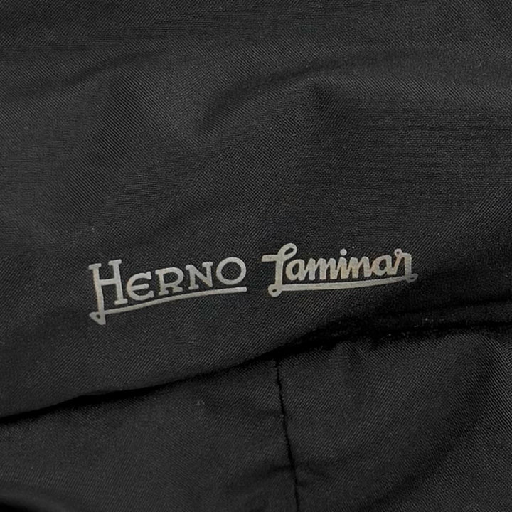 Excellent Herno down coat Laminar Hooded Logo ZIP black polyester 38 PI080DL