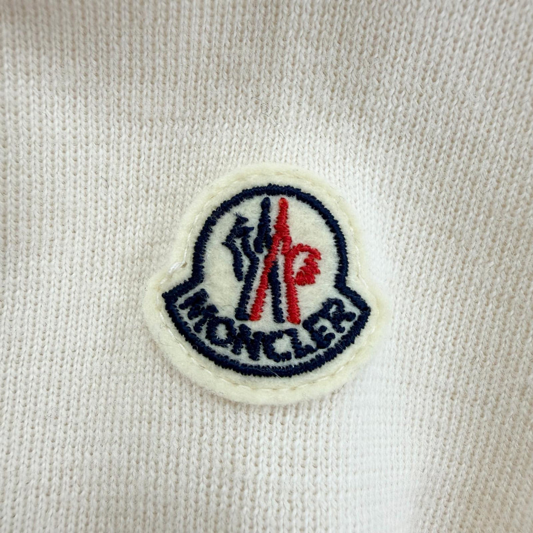 Excellent MONCLER Down jacket Logo patch knit design white Nylon Women XS