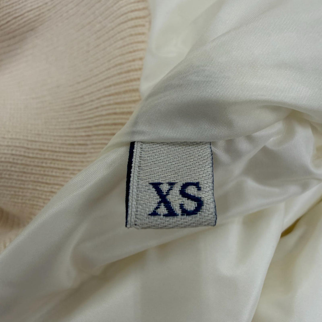 Excellent MONCLER Down jacket Logo patch knit design white Nylon Women XS