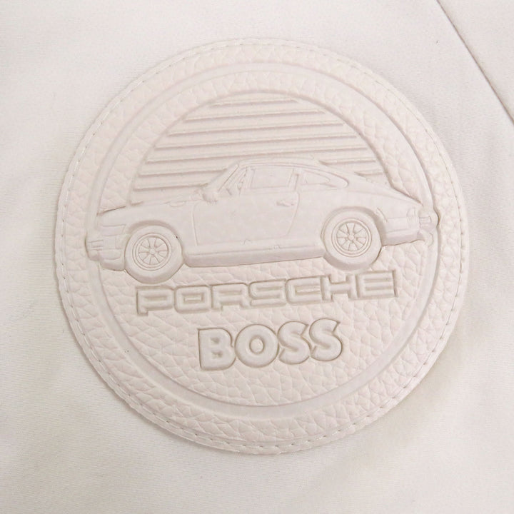 Pristine BOSS PORSCHE Bomber jacket Logo patch padded blouson jacket Ivory