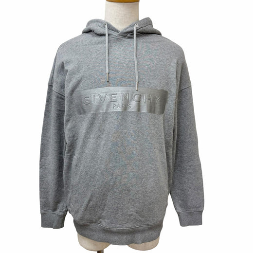 Discounted Great GIVENCHY hoodie Embossed Logo Hoodie Pullover gray cotton