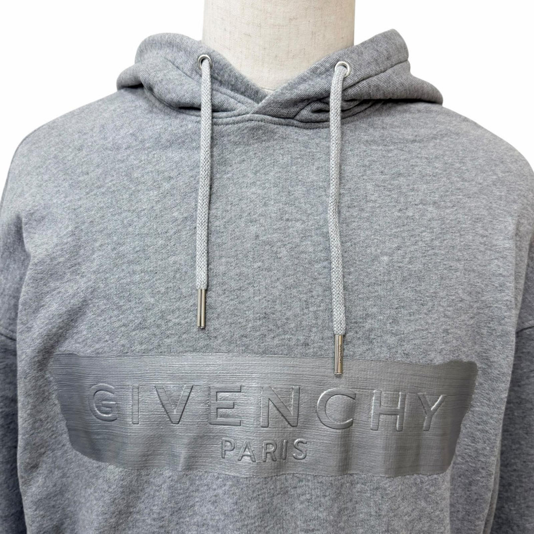 Discounted Great GIVENCHY hoodie Embossed Logo Hoodie Pullover gray cotton