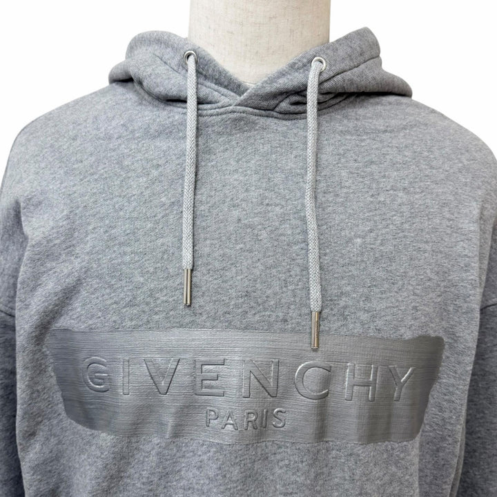 Discounted Great GIVENCHY hoodie Embossed Logo Hoodie Pullover gray cotton