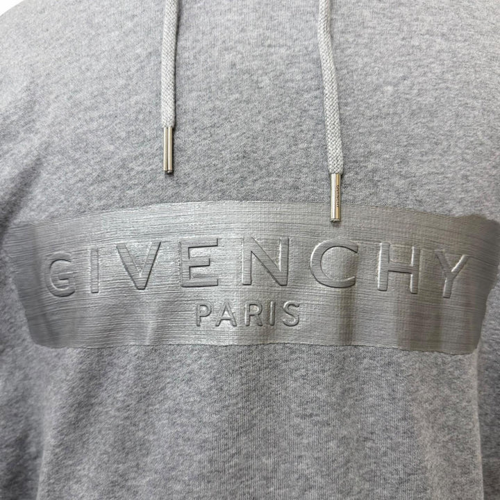 Discounted Great GIVENCHY hoodie Embossed Logo Hoodie Pullover gray cotton