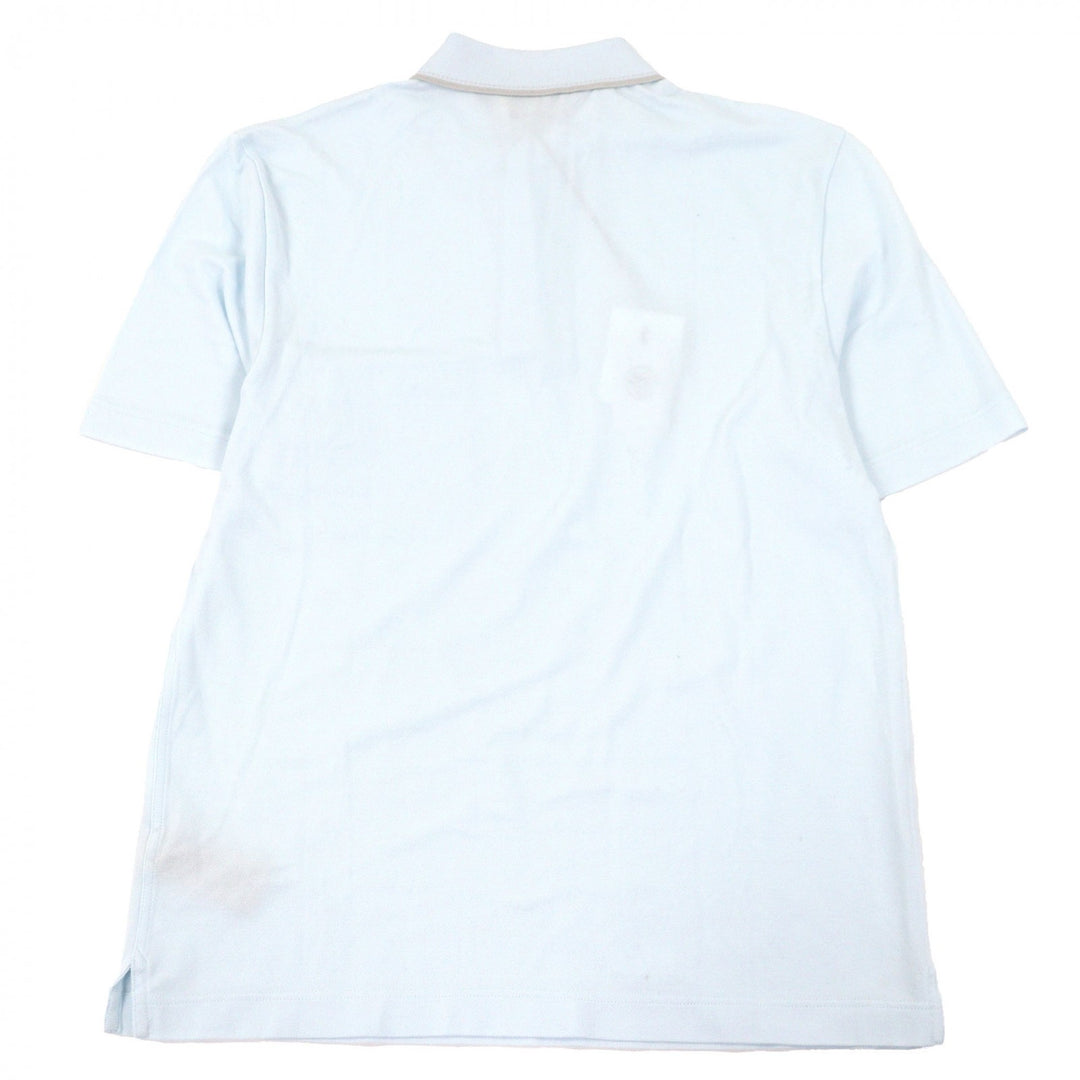 Pristine HERMES Short sleeve polo shirt H logo embroidery Light blue