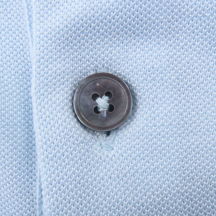 Pristine HERMES Short sleeve polo shirt H logo embroidery Light blue