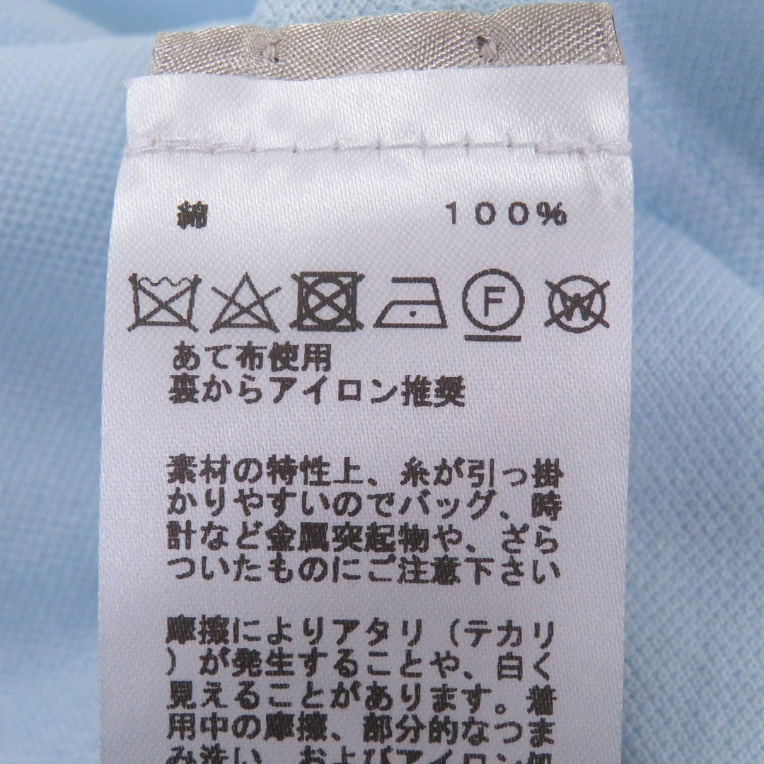 Pristine HERMES Short sleeve polo shirt H logo embroidery Light blue