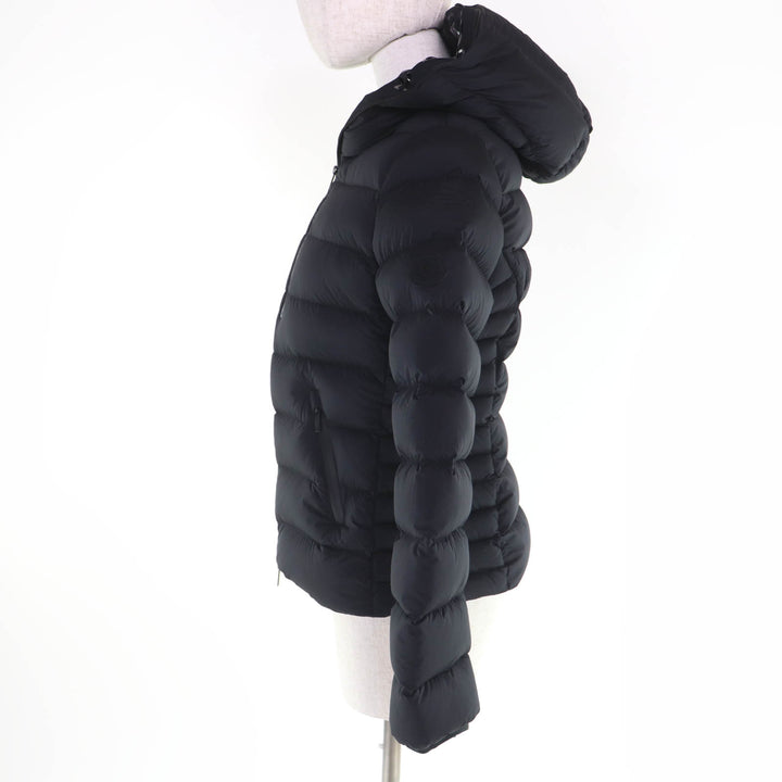 Excellent MONCLER Down jacket HERBE Logo patch and hood black Nylon Women 0