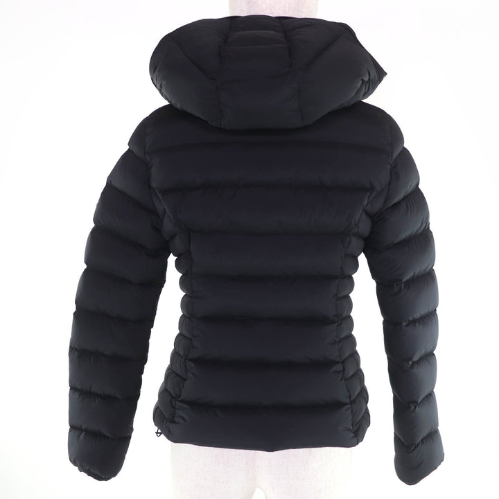 Excellent MONCLER Down jacket HERBE Logo patch and hood black Nylon Women 0
