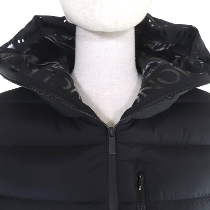 Excellent MONCLER Down jacket HERBE Logo patch and hood black Nylon Women 0