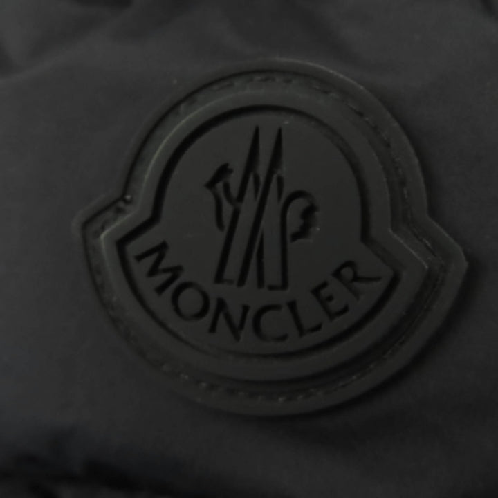 Excellent MONCLER Down jacket HERBE Logo patch and hood black Nylon Women 0