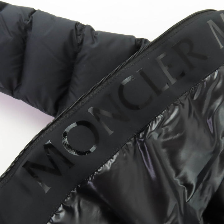 Excellent MONCLER Down jacket HERBE Logo patch and hood black Nylon Women 0