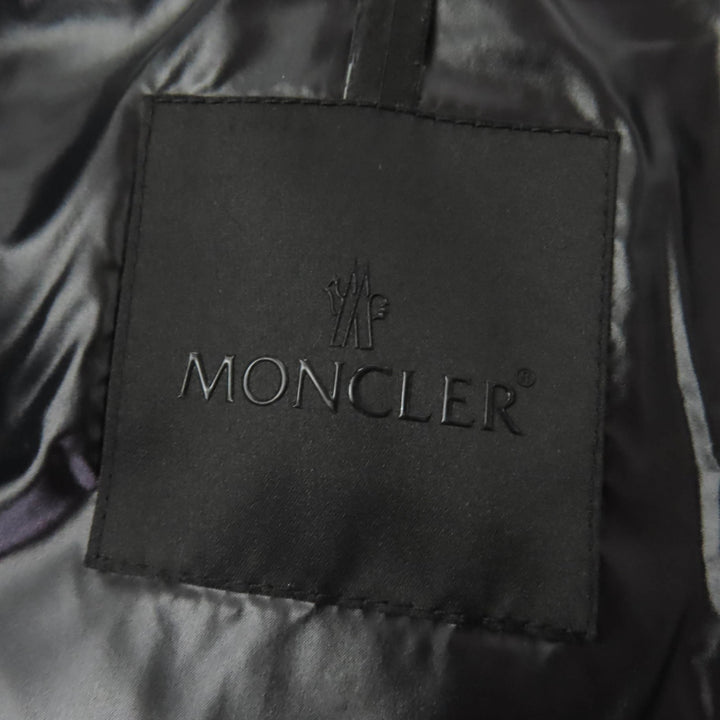 Excellent MONCLER Down jacket HERBE Logo patch and hood black Nylon Women 0