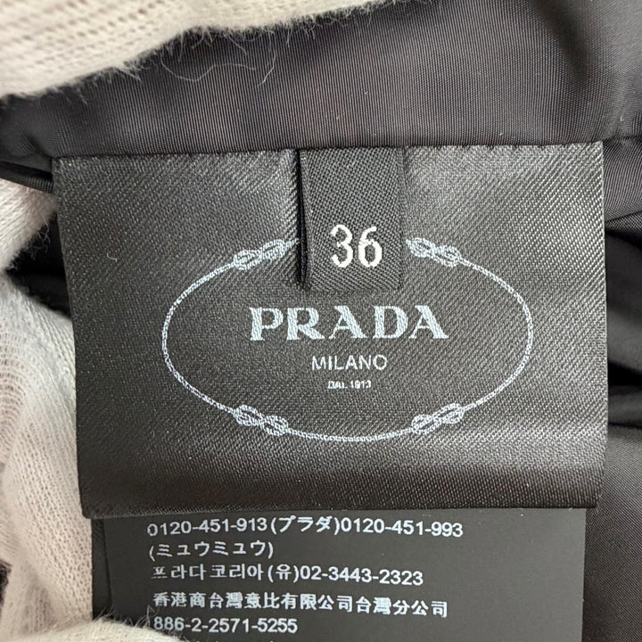 Great PRADA Down jacket Nordic Pattern Logo Hooded Jacket white IT 36 292029