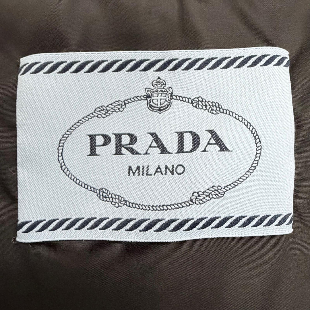 Great PRADA Down jacket Nordic Pattern Logo Hooded Jacket white IT 36 292029