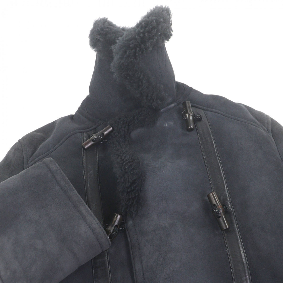 Great GUCCI Mouton coat Toggle button black sheep fur mens
