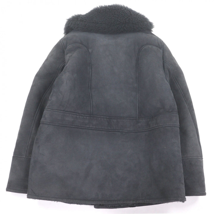 Great GUCCI Mouton coat Toggle button black sheep fur mens