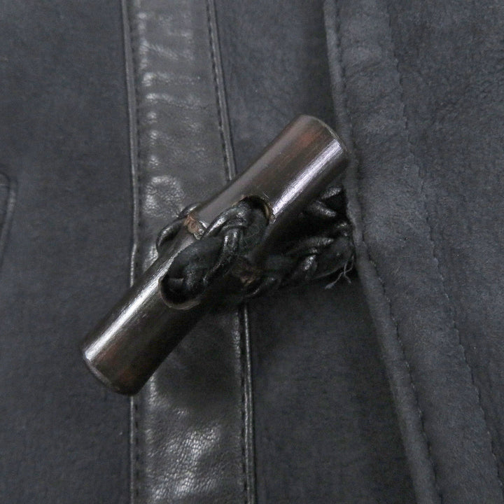 Great GUCCI Mouton coat Toggle button black sheep fur mens