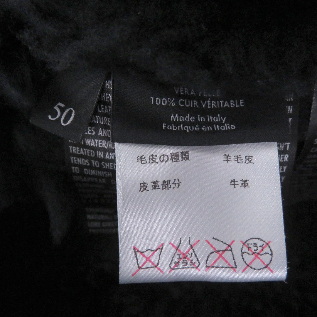 Great GUCCI Mouton coat Toggle button black sheep fur mens
