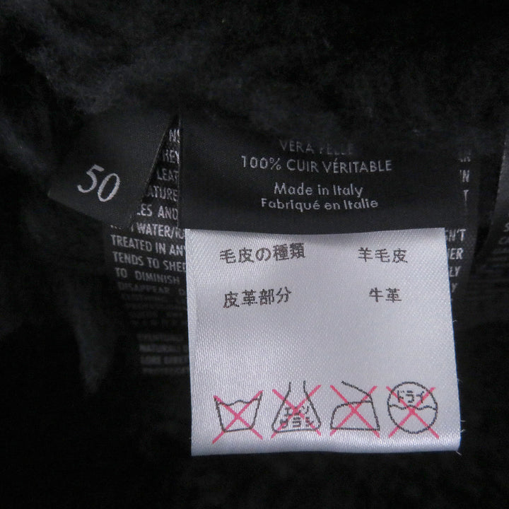 Great GUCCI Mouton coat Toggle button black sheep fur mens