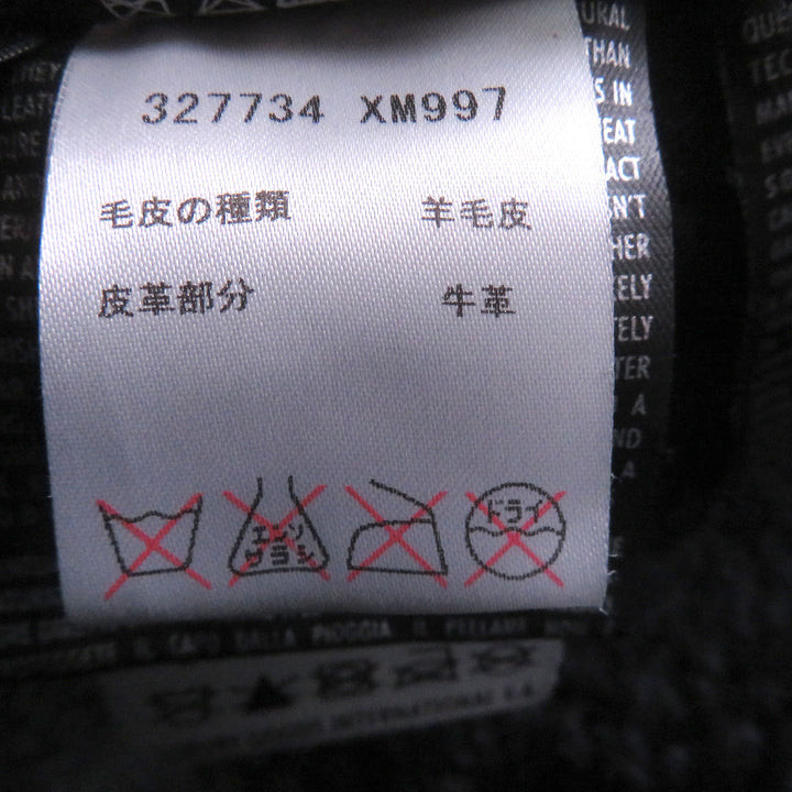 Great GUCCI Mouton coat Toggle button black sheep fur mens