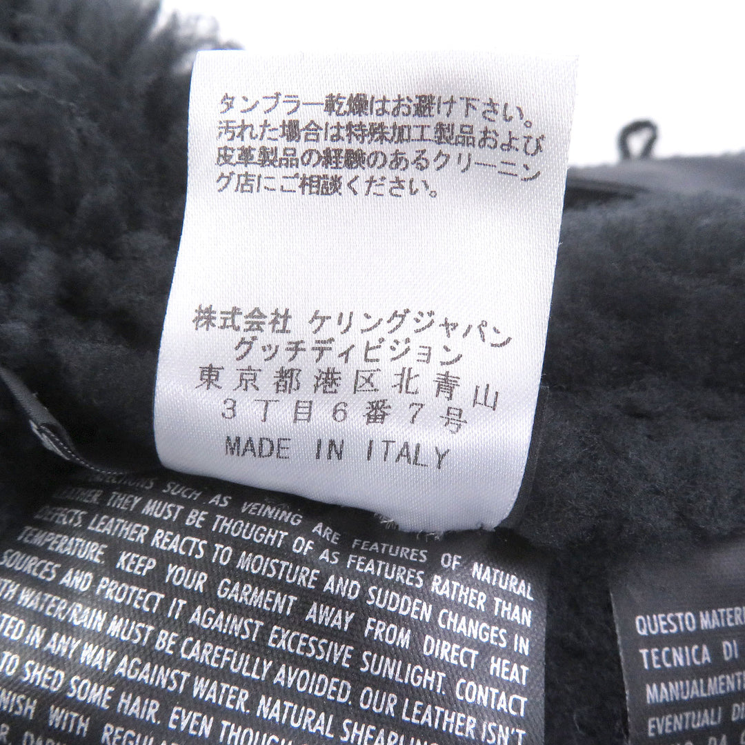 Great GUCCI Mouton coat Toggle button black sheep fur mens
