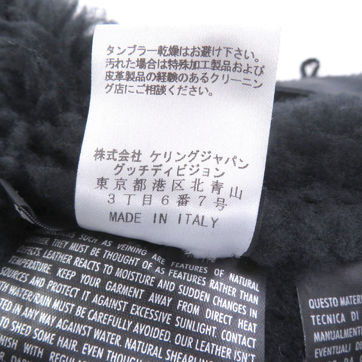 Great GUCCI Mouton coat Toggle button black sheep fur mens