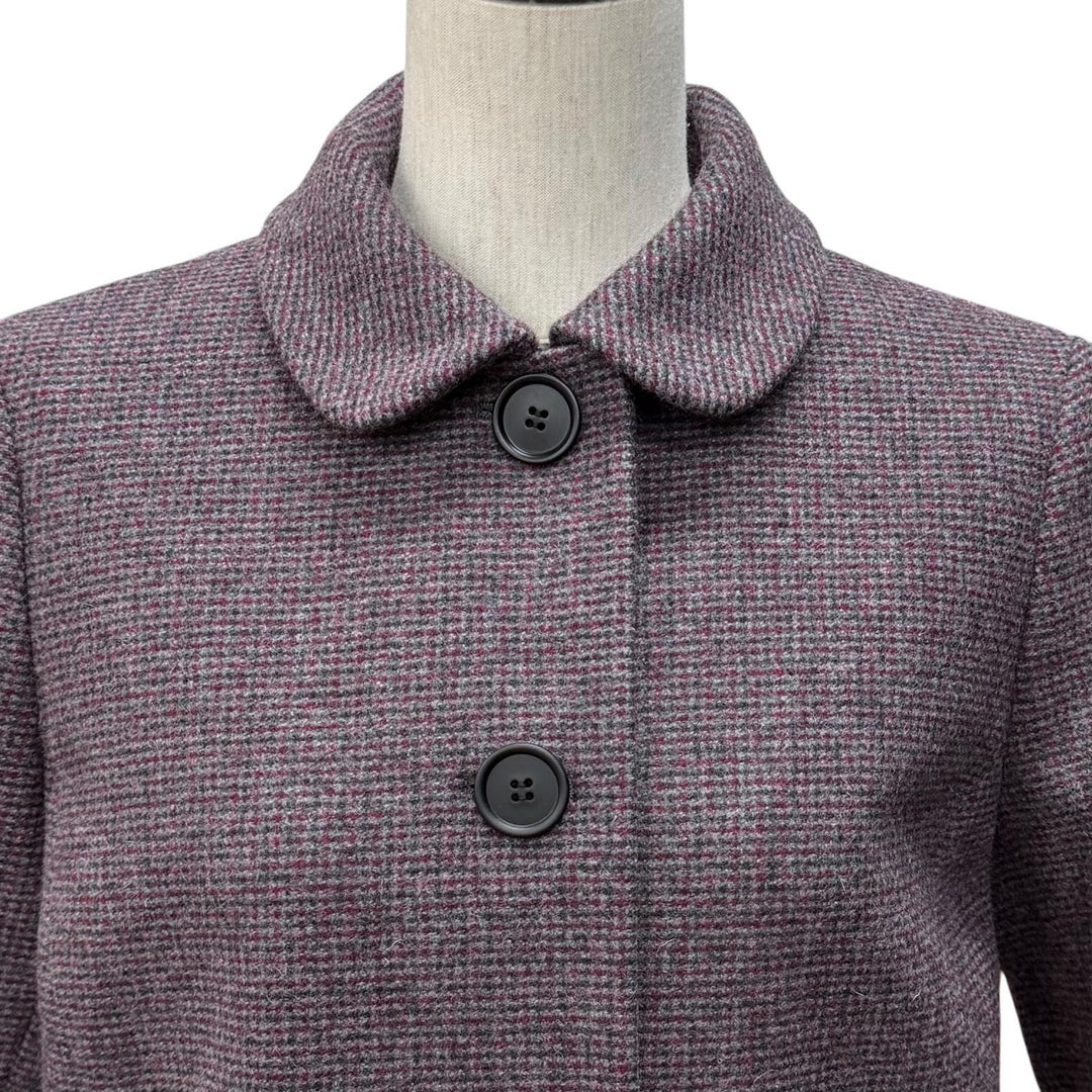 Excellent MIUMIU coat Mix Pattern 3/4 Sleeve Multi Virgin wool Women 40 MS1668