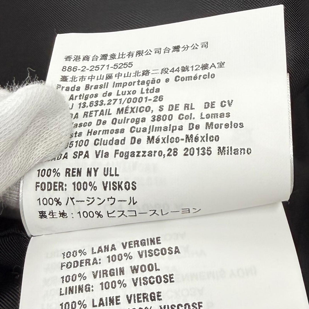 Excellent MIUMIU coat Mix Pattern 3/4 Sleeve Multi Virgin wool Women 40 MS1668