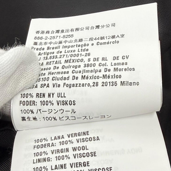 Excellent MIUMIU coat Mix Pattern 3/4 Sleeve Multi Virgin wool Women 40 MS1668