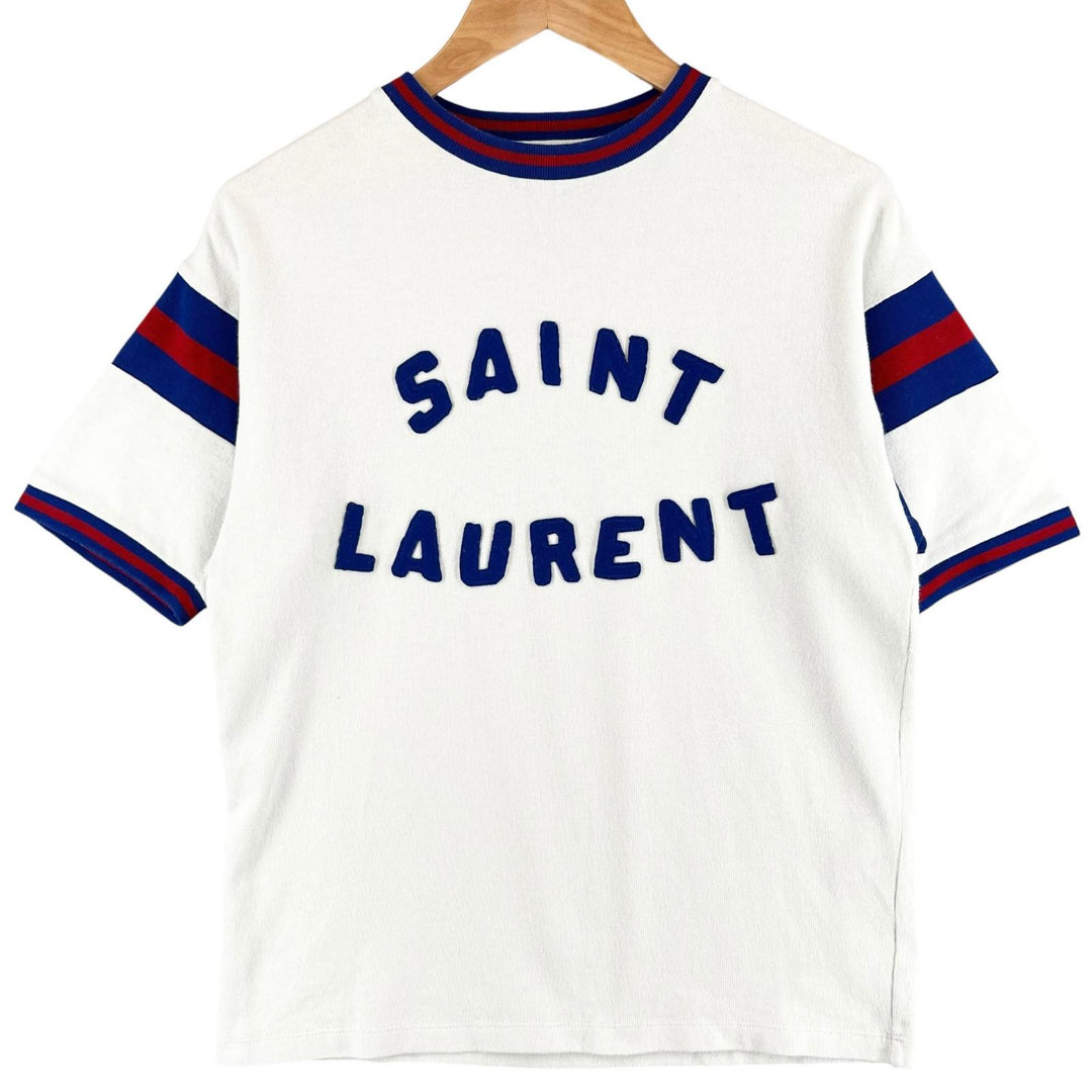 Great SAINT LAURENT PARIS Short sleeve T-shirt white cotton Women XS 672869