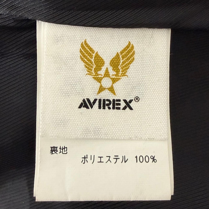 Discounted Very Good AVIREX leather jacket Patch Stand Collar Charcoal