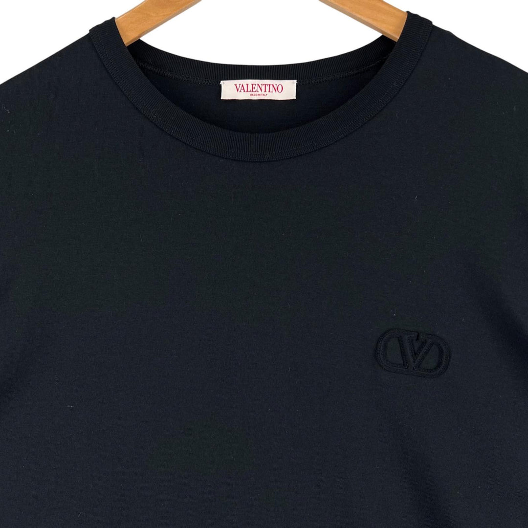 Great VALENTINO Long-sleeved T-shirt crew neck long black cotton mens M