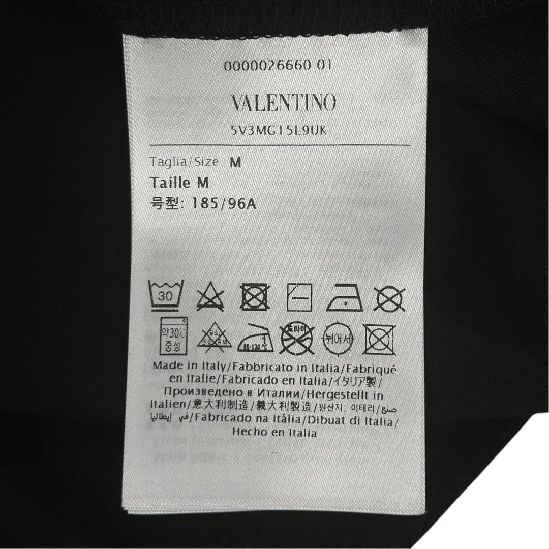 Great VALENTINO Long-sleeved T-shirt crew neck long black cotton mens M