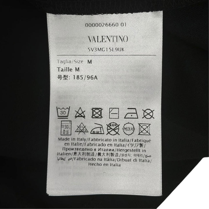 Great VALENTINO Long-sleeved T-shirt crew neck long black cotton mens M