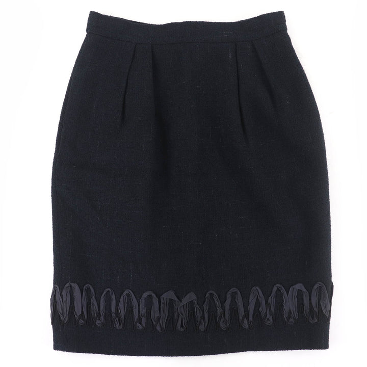 Great CHANEL Tight Skirt COCO Button Hem Design black Women 40 09P P34946V22979
